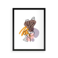 Plakat w ramie 50x70 - Bezgraniczne Widzenia - abstrakcyjna sztuka, liść gałązka - rama czarna