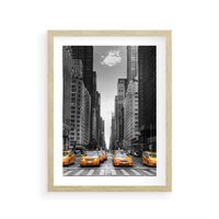 Plakat w ramie 30x40 - Wibracje Nowego Jorku - miasto, Nowy Jork - rama drewno