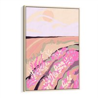 Obraz w ramie 50x70 - Harmonijny Świt - pastelowy krajobraz, nowoczesny plakat - rama drewno