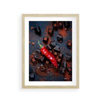 Plakat w ramie 30x40 - Papryka w Restauracji - restauracja, papryka - rama drewno