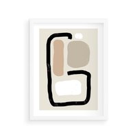Plakat w ramie 50x70 - Kształtne Formy - geometryczne nieregularne kształty, nowoczesna kompozycja - rama biała