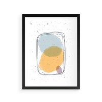 Plakat w ramie 50x70 - Wibracje Linii - abstrakcyjna kompozycja, jak ręcznie malowana - rama czarna