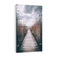 Obraz na płótnie 70x100 - Mglisty krajobraz - pomost, morze