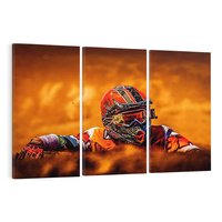 Obraz na płótnie 120x80 - Na Torze Wyścigowym Motocyklowe Zmagania - motocyklista, wyścig