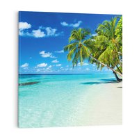 Obraz na płótnie 80x80 - Rajskie plaże na Malediwach - Malediwy, plaża