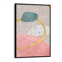 Obraz w ramie 50x70 - Ekspresja w ruchu pędzla - abstrakcja, połączenie kształtów - rama czarna