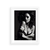 Plakat w ramie 30x40 - Piękno kobiecego aktu uchwycone - kobieta, akt - rama biała