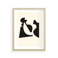 Plakat w ramie 50x70 - Tajemnicze Spektrum - abstrakcyjne kształty, geometria - rama drewno