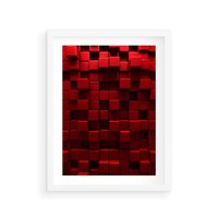 Plakat w ramie 30x40 - Geometryczne 3D: wizja przestrzeni - geometryczne, 3D - rama biała