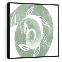 Obraz w ramie 50x50 - Zielony Świat Odpoczynku - abstrakcyjny zielony motyw, skandynawski design - rama czarna