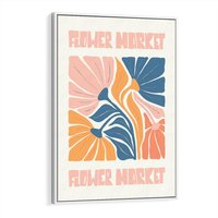 Obraz w ramie 80x120 - Spójny Dysonans - pastelowe kolory, typografia - rama biała