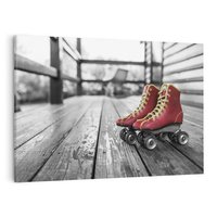 Obraz na płótnie 100x70 - Rolki Retro - Przejażdżka W Stylu - rolki, retro