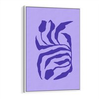Obraz w ramie 50x70 - Boho Sztuka Wolności - kwiaty, energetyczne fioletowe tło - rama biała
