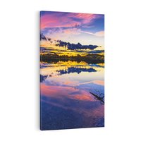 Obraz na płótnie 50x70 - Magiczny zachód słońca nad jeziorem - zachód, słońca