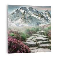 Obraz na płótnie 40x40 - Góry, Ścieżka, Kwiaty - Spacer wśród Przyrody - góry, ścieżka