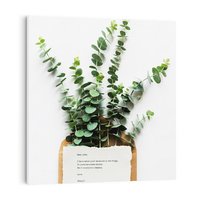 Obraz na płótnie 30x30 - Eukaliptusowa harmonia - eukaliptus, liście