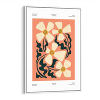 Obraz w ramie 50x70 - Refleksje w roślinnym odbiciu - kwiatowa kompozycja, minimalizm - rama biała