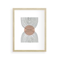 Plakat w ramie 50x70 - Przenikające Widzenia - półkola, koło - rama drewno