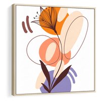 Obraz w ramie 50x50 - Kwiatowa Impresja - abstrakcyjna sztuka, plamy - rama drewno