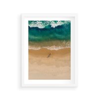 Plakat w ramie 30x40 - Oaza Relaksu - plaża, morze - rama biała