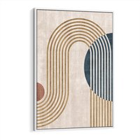 Obraz w ramie 50x70 - Melodia ukrytych snów - retro grafika, styl mid-century - rama biała