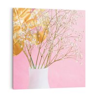 Obraz na płótnie 80x80 - Przyjemność Złotej Natury - złote, liście