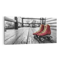 Obraz na płótnie 120x60 - Rolki Retro - Przejażdżka W Stylu - rolki, retro