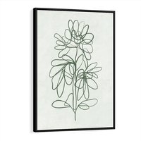 Obraz w ramie 50x70 - Spokojne Poddanie Naturze - zielony plakat, roślinne inspiracje - rama czarna