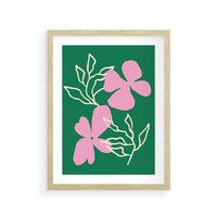 Plakat w ramie 30x40 - Wewnętrzne Fale - abstrakcyjny plakat, boho styl - rama drewno