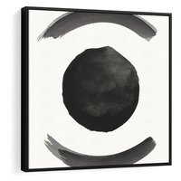 Obraz w ramie 50x50 - Bezczasowe Echo - abstrakcyjne plamy okręgi, akwarelowe - rama czarna