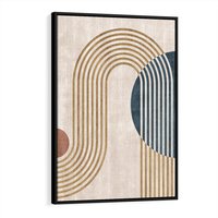 Obraz w ramie 50x70 - Melodia ukrytych snów - retro grafika, styl mid-century - rama czarna