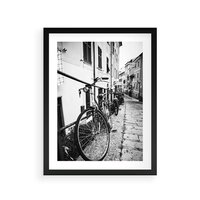 Plakat w ramie 50x70 - Rower w Kontraście - rower, czarno - rama czarna