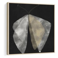 Obraz w ramie 50x50 - Obce Powidoki - abstrakcyjna ćma, mroczna atmosfera - rama drewno