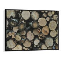 Obraz w ramie 70x50 - Bliskość Natury - drewno, las - rama czarna