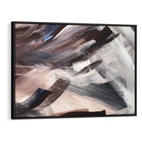 Obraz w ramie 70x50 - Eksploracja Dramaturgii - abstrakcyjny chaos, chatyczne maźnięcia pędzla - rama czarna