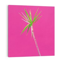 Obraz na płótnie 80x80 - Retro Stylizacja - palma, liście