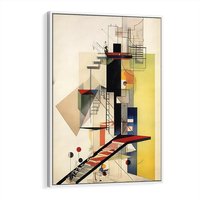 Obraz w ramie 80x120 - Kolorowe Wnętrza Inspiracji - abstrakcyjny obraz, jak kandinsky - rama biała