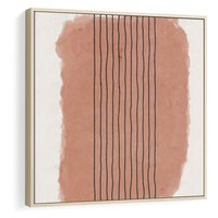 Obraz w ramie 80x80 - Rozmyte Widzenia - abstrakcyjna akwarelowa plama, nieregularne kreski - rama drewno