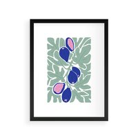 Plakat w ramie 30x40 - Figi Fioletu - figi, sztuka nowoczesna - rama czarna