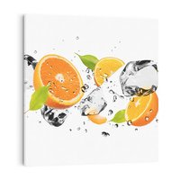 Obraz na płótnie 40x40 - Słoneczne pomarańcze z wodą - pomarańcze, woda