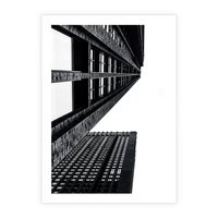 Plakat bez ramy 50x70 - Geometryczna Asymetria - architektura, czarno białe zdjęcie
