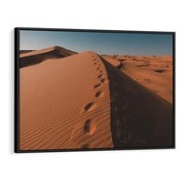 Obraz w ramie 100x70 - Piasek pustyni w ogniu - pustynia, piasek - rama czarna