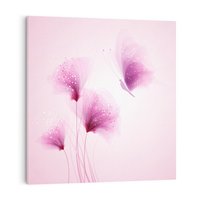 Obraz na płótnie 40x40 - Akwarelowe Kwiaty w Pastelach - kwiaty, akwarelowe