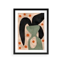 Plakat w ramie 50x70 - Impresje Boho - abstrakcyjny obraz, plakat - rama czarna