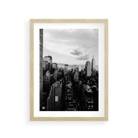 Plakat w ramie 40x50 - Wibracje Miejskiego Życia - miasto, wieżowce - rama drewno