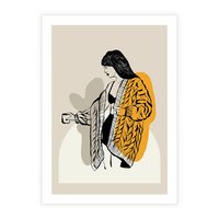 Plakat bez ramy 21x30 - Żółte Akcenty w Grafice - grafika, minimalizm