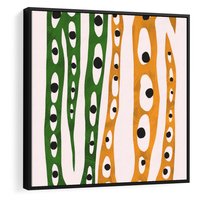 Obraz w ramie 50x50 - Migocące Zmaganie - abstrakcyjny obraz, dziwne kształty - rama czarna