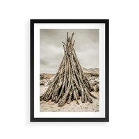 Plakat w ramie 40x50 - Ciepło Przeszłości - retro fotograia, odcienie sepii - rama czarna