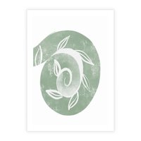 Plakat bez ramy 30x40 - Zielony Świat Odpoczynku - abstrakcyjny zielony motyw, skandynawski design