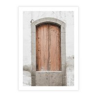 Plakat bez ramy 50x70 - Śródziemnomorskie Drzwi Czasu - fotografia starych drzwi, śródziemnomorska architektura